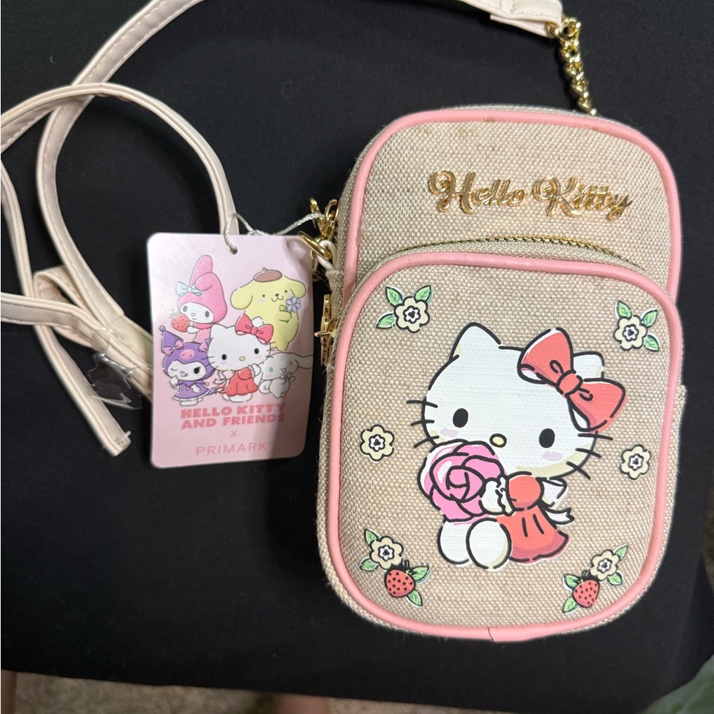 Primark Beige and Pink Crossbody Bag (cell phone sized)